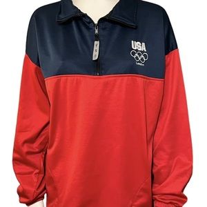 United States Olympic Committee USA London 1/4 Zip Pullover Jacket Unisex sz XL
